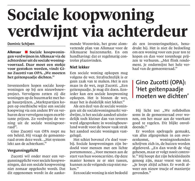 Raadsvragen: Borging van sociale koopwoningen voor de doelgroep